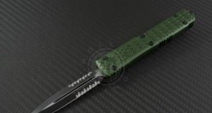 MICROTECH 美国微技术122-2OD 欧泰克双刃半齿墨绿色直跳军刀正品野营刀具【原装进口】